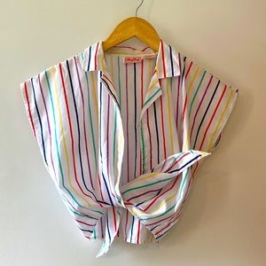 Vintage sleeveless button down shirt